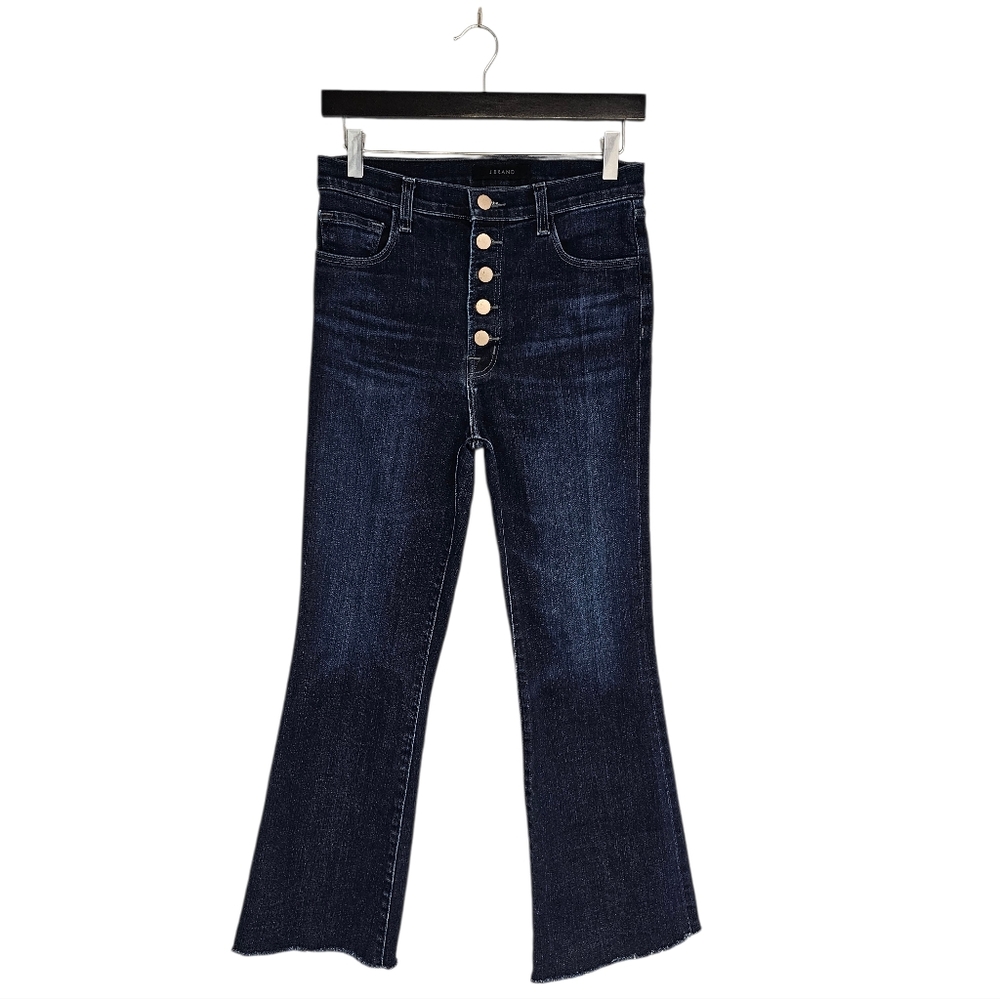 J Brand Lillie High Rise Dark Blue‎ Straight Leg Flared Jeans 28 Preowned
